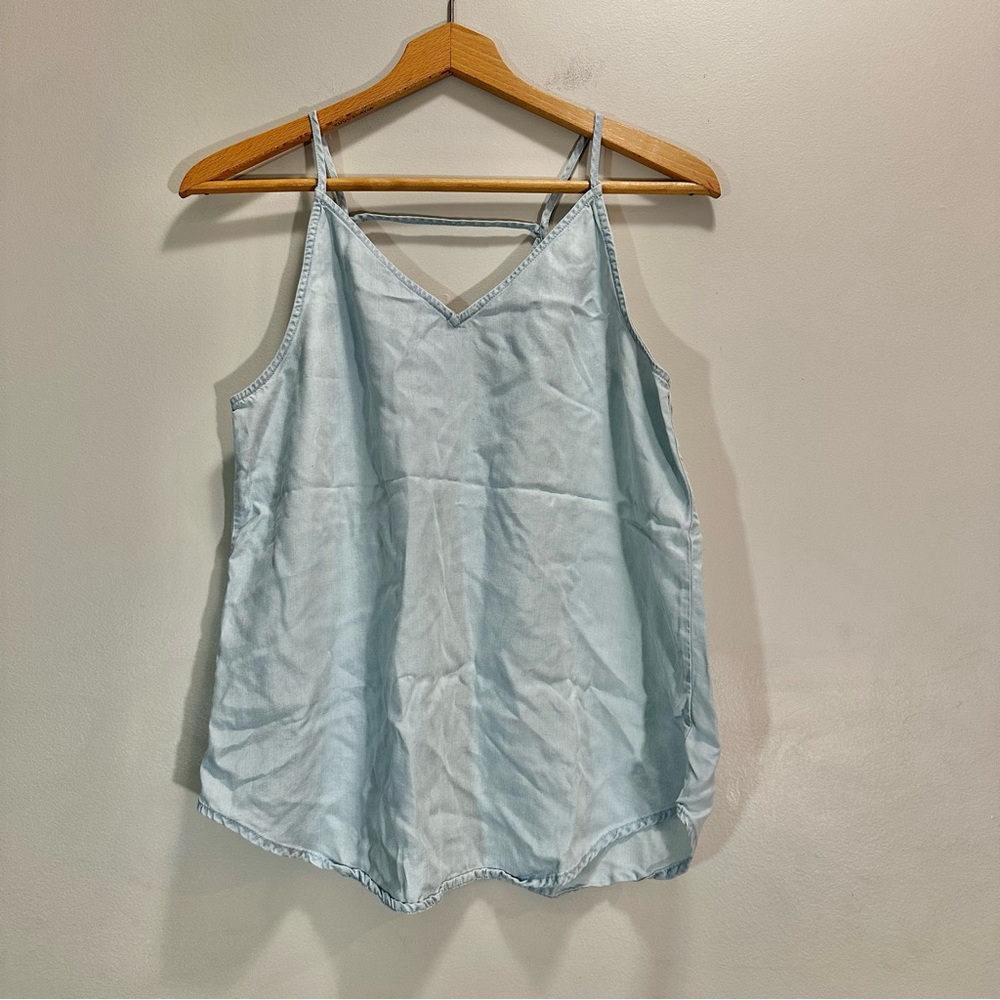 Loft Women’s Size Small Denim Blue Light Wash Tank Top Spaghetti Strap